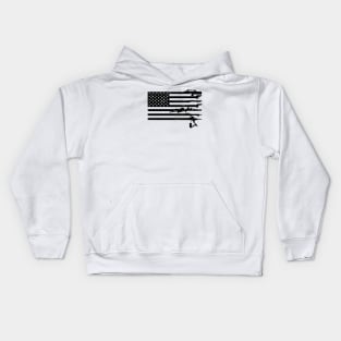 US Flag - USCM Arms - Black Kids Hoodie